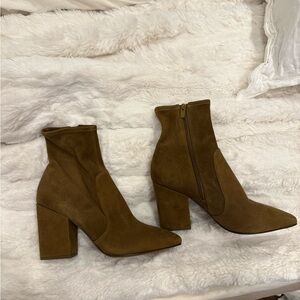Loeffler Randall Isla Suede Ankle Boots Olive Green NEW IN BOX